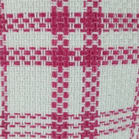 Rachel Zoe Hot Pink and White Tweed Plaid Double Breasted Jacket Blazer - Picture 9 of 16